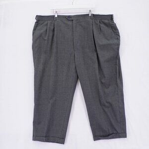 Joseph‎ & Feiss Gray Wool Pleated Cuffed Dress Pants Trousers 48 / 26 High Rise